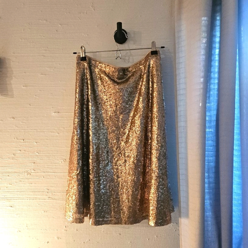 Gold Sequin Women's Mindi A-line Skirt Size 6